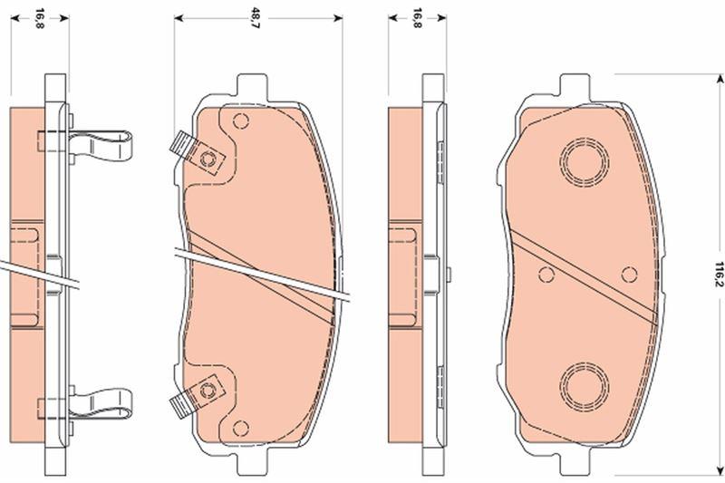 FREN BALATASI ON 116 mm HYUNDAI I20 10- KIA PICANTO 04 - - TRW - OEM 581011JA60