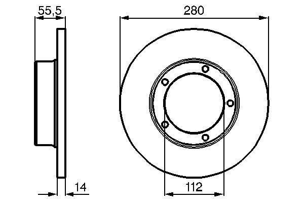 ÖN FREN AYNASI J9 (280x14x5DL) - BOSCH - OEM 4246.B8