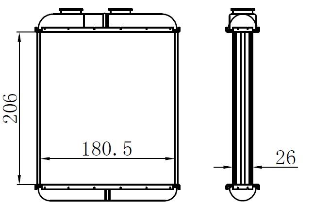 KALORİFER RADYATÖRÜ BRAZİNG ASTRA F-ASTRA G-ASTRA H (YÜZÜKLÜ) (MEK+OTOM) (208x183x26) - ORIS - OEM 1618134
