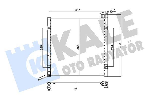 KLİMA KONDENSERİ HONDA CIVIC VI 1.4i-1.5i-1.6i-1.8-2.0i TD-16V (96-01) (AL/AL) (354x368x16) - KALE - OEM 80110501A11