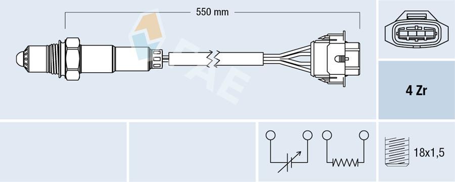 OKSİJEN SENSÖRÜ (ÖN - KONUM 1) CHEVROLET CHEVROLET CRUZE 09> 1.6 LDE 1.8 2H0 - FAE - OEM 55566650