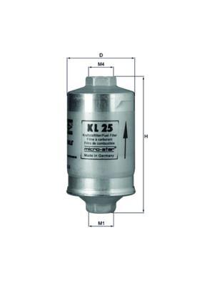 YAKIT FİLTRESİ In-line fuel filter — MAHLE KL25 - MAHLE