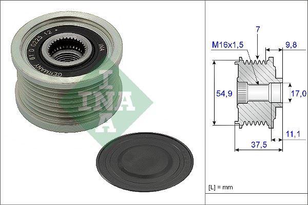 ALTERNATÖR KASNAĞI (RULMANLI) FIAT DUCATO 2.3D 15=> - INA - OEM 5801580938