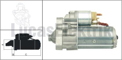 MARŞ MOTORU KOMPLE (12V 2.2kw) OPEL MOVANO A 00> VIVARO A 03> RENAULT MASTER II 01> TRAFIC 03> 2.2 DTI-DCI 2.5 CDTI-DCI - LUCAS - OEM 93859444