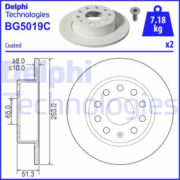 ARKA FREN DİSKİ DELİKSİZ GOLF V-VI-OCTAVIA 04>TOLEDO III ALTEA 04>LE04>CADDY III A3 03> - DELPHI - OEM 1K0615601AB
