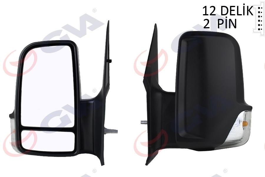 DIS DIKIZ AYNASI SOL (MANUEL. SINYALLI. KONVEKS. 2 FIS) MERCEDES SPRINTER B906 . VW CRAFTER 30-35-50 - GVA - OEM A9068104816