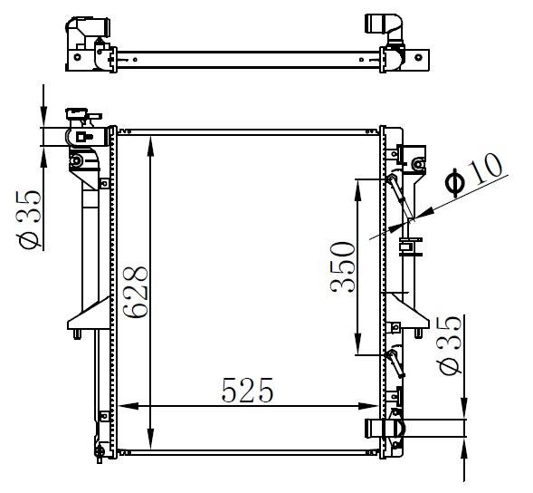 RADYATÖR BRAZİNG L200 07> (OTOM) (525x638x26) - ORIS - OEM MT34250101N