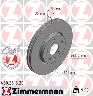 ÖN FREN AYNASI INSIGNIA A 08> SAAB 9-5 (YS3G) 1 - ZIMMERMANN - OEM 13579150