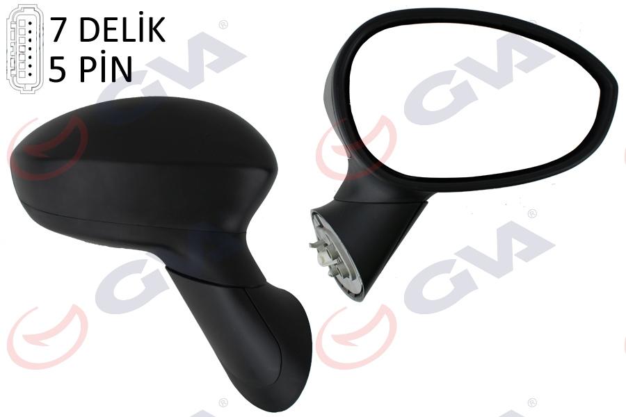 DIŞ DİKİZ AYNASI SAĞ 500 07> ELEKTRİKLİ+ISITMALI+KONVEKS 5 FİŞ VM-6158ER - GVA - OEM 735452176