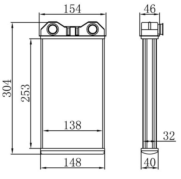 KALORIFER RADYATORU TRAFFIC II VIVARO 06> (255X138X32) - ORIS - OEM 7701473279