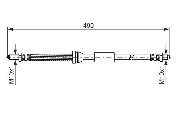 FREN HORTUMU; ARKA. 490.00 MM — BOSCH 1987476607 - BOSCH