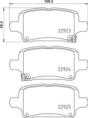 ARKA FREN BALATASI OPEL INSIGNIA B 17>16 (16 INÇ) - BREMBO - OEM 1684934080