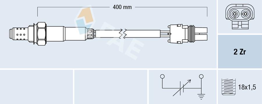 OKSIJEN SENSORU RENAULT CLIO I 96> 1.2 TWINGO I 93>98 1.2 - FAE - OEM 7700860246