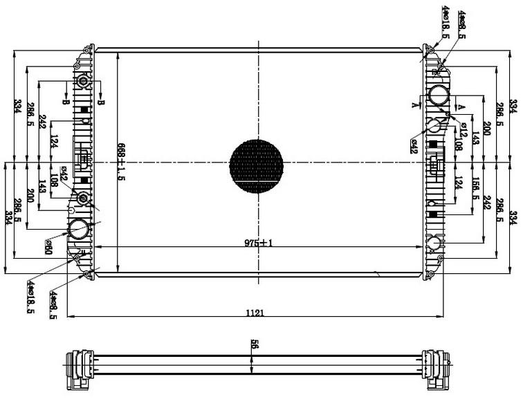 RADYATOR TRUCK BRAZİNG AT(975X668X56)AXOR 18 TONS 62571A - ORIS - OEM 9405000703