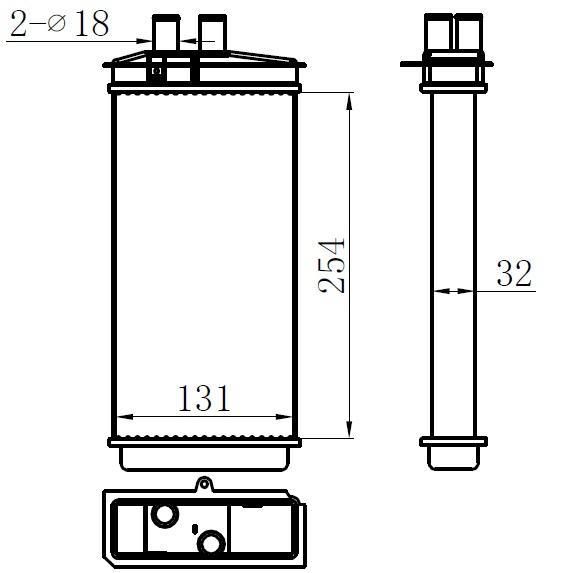 KALORİFER BRAZİNG HEATER A/M(254X131X32)FELİCİA 94+ 73655 - ORIS - OEM 6U0819030
