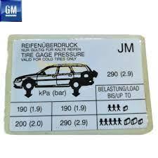 LASTİK BASINÇ ETİKETİ — PSA 1619110080 - PSA - OEM 1619110080
