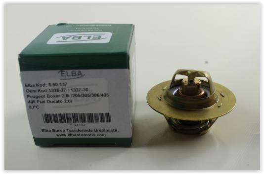 TERMOSTAT (83C) PEUGEOT P106-P205-P306-P309-P405-P605-P104-P806-PARTNER-BOXER CITROEN BERLINGO-XSARA-SAXO-JUMPER-XANTIA-ZX-BX-AX-XM RENAULT R11-FLASH-R9-R19 DZL-LGN(93-01)-KNG-DUCATO - ELBA - OEM 1337.30
