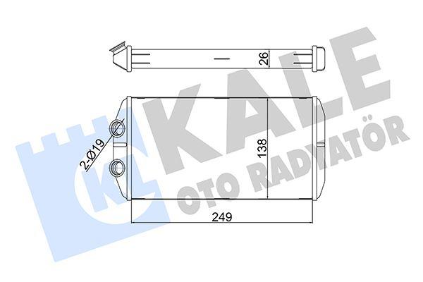 KALORIFER RADYATORU BRAZING 26MM P301 1.2VTI 1.6 HDI 12> - KALE RADYATOR - OEM 1609171580