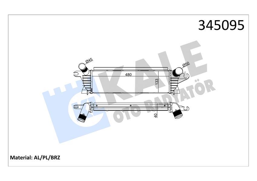 İNTERCOOLER AL/PL/BRZ KANGOO 1.9DCI - KALE - OEM 8200073413