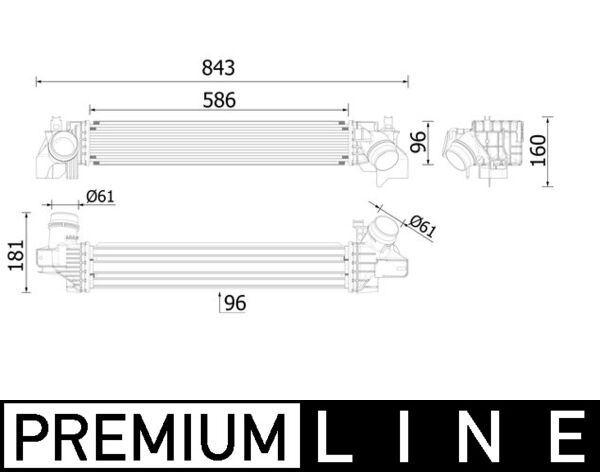 TURBOSARJ RADYATORU BMW F40 F52 F44 F45 F46 F48 F49 F39 . MINI F54 F55 F56 F57 F60 - MAHLE - OEM 17517617597