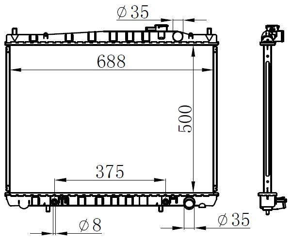 RADYATOR BRAZİNG AT(500X688X26)PATHFİNDER 3.3İ 1997+ 62916-214600W510 - ORIS - OEM 214100W510
