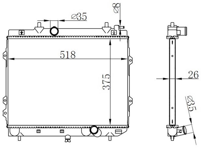 RADYATOR BRAZİNG MT(375X518X26)CERATO 1.6 CRDI 05+ - ORIS - OEM 25310