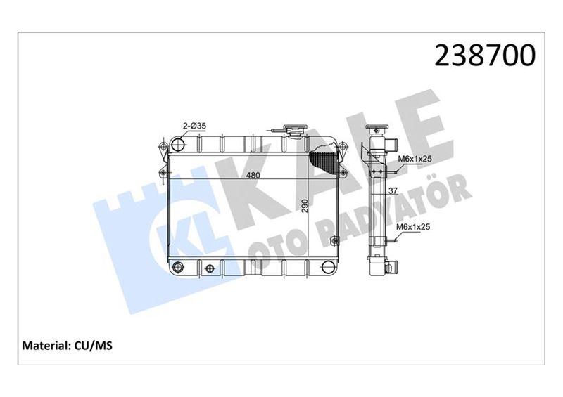 RADYATOR SAHIN KARTAL DOGAN YM. 3 SIRA PN - KALE - OEM 85005296