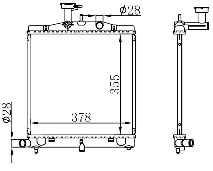 RADYATOR BRAZİNG MT(355X378X22)PİCANTO 1.0/1.1 04+ 66760 - ORIS - OEM 2531007800