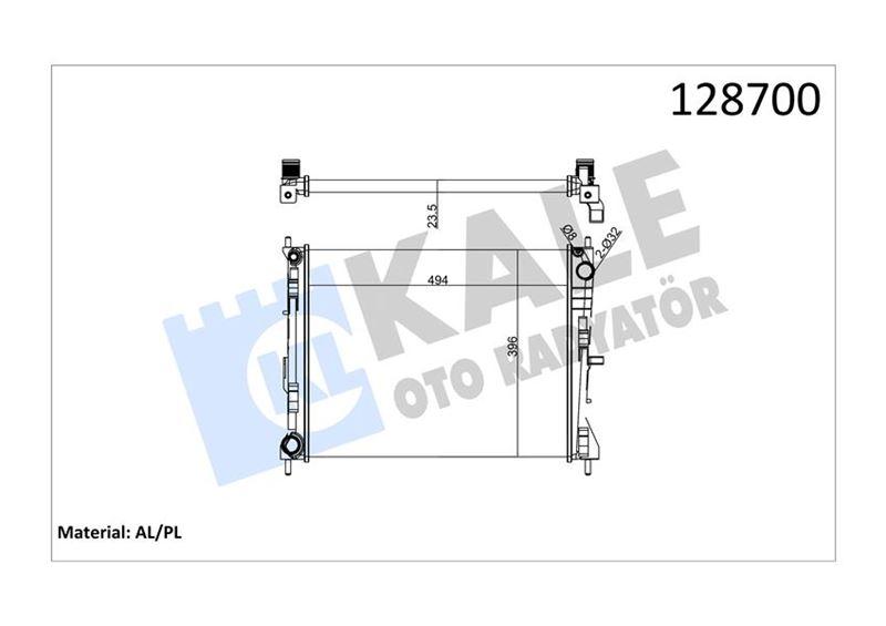 RADYATOR CLIO III MODUS MICRA III 1.5 DCI 1.2 16V 1.4 1.6(AC+KLIMASIZ+MEK) (495x416x23) - ORIS - OEM 8200138738