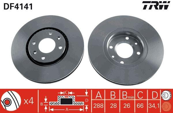 FREN DİSKİ ÖN C5 I 2001-2004-C5 II 2004 >XANTIA 1994-2003 - TRW - OEM 4246W3