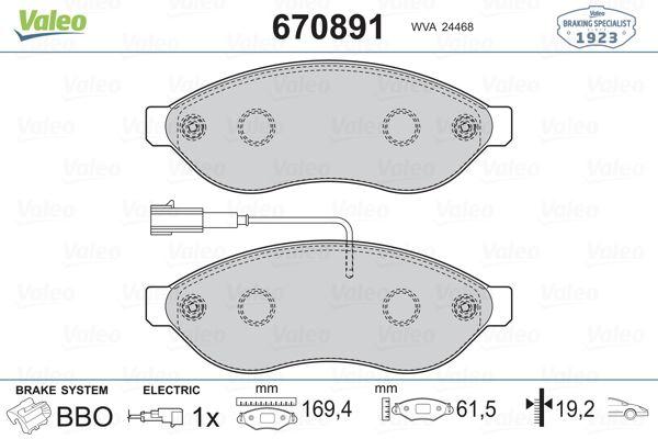 ÖN BALATA DUCATO 3-4-BOXER 3-4-JUMPER 3-4 06>11> 16Q-20Q- KARSAN JEST(TEK FİŞLİ) - VALEO - OEM 1612433980