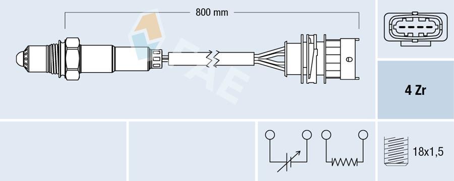 OKSİJEN SENSÖRÜ ASTRA G-CORSA C-VECTRA B 1.4-1.6 Z16XE-Z14XE (EGSOZ BORUSUNA) - FAE - OEM 25321313