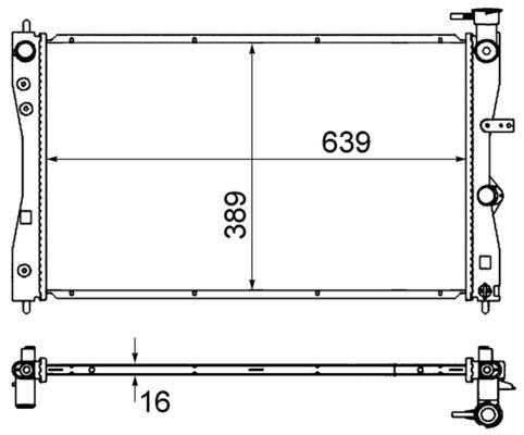 RADYATÖR (MANUEL VİTES) MITSUBISHI COLT 1.1L 3A91 Z32A / 1.3L 4A90 Z34A / 1.5L 4A91 Z36A 04-12 (639x398x16) - MAHLE - OEM MN130393