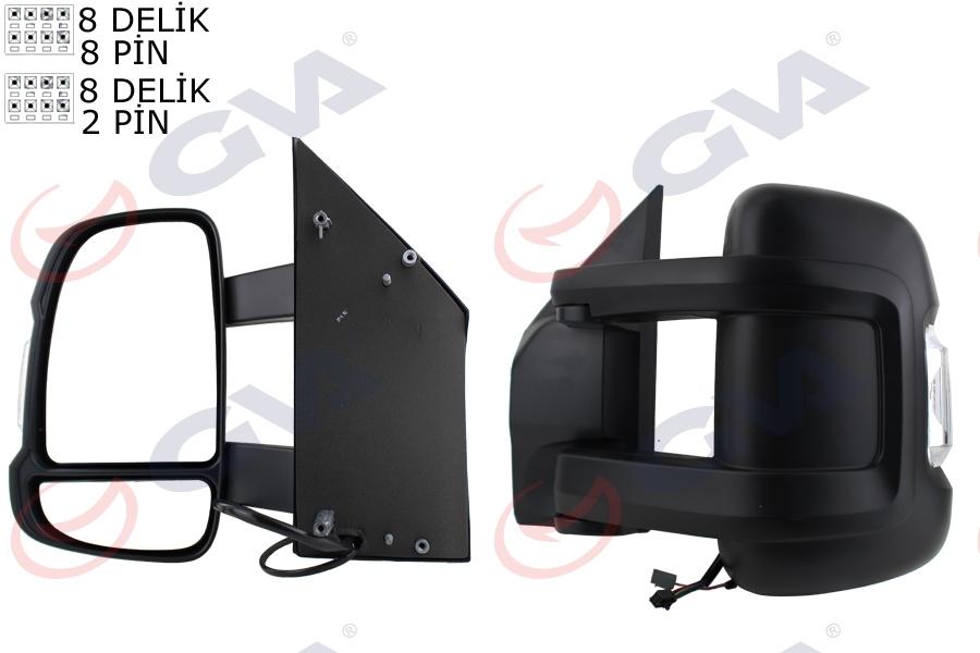 DIŞ DİKİZ AYNASI SOL DUCATO-BOXER-JUMPER 06> ELEKTRİKLİ+ISITMALI+SİNYALLİ+UZUN KOL+ KONVEKS VM-6203NEHSL - GVA - OEM 8153.X6