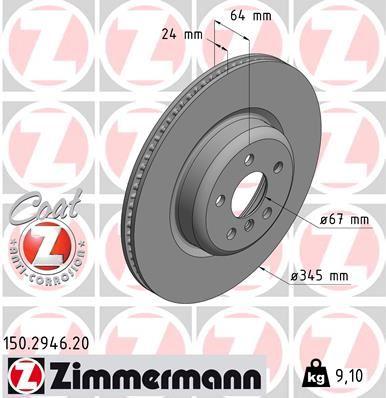 FREN DISKI ARKA BMW G20 G21 G22 G23 G26 G30 G31 G38 G32 G11 G12 G14 G15 G16 G01 G02 G05 G29 - ZIMMERMANN - OEM 34216860925