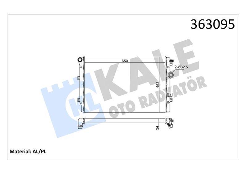 [BRAZING VERSİYONU KL346060] VOLKSWAGEN TIGUAN 07=> SHARAN 10=> 1.4TSI 2.0TSI/TFSI 2.0TDI (MT) [MEKA NİK] [650X452X34] SU RADYATÖRÜ - KALE - OEM 5N0121253F