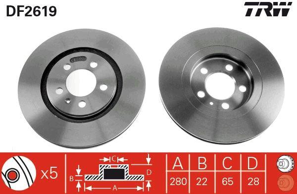 ÖN FREN AYNASI HAVALI GOLF III 1.6 2.0 GTI (91/8.97) PASSAT1.9 (3.96/5.97) TOLEDO 2.0 <<99) (280mm) - TRW - OEM 1H0615301A