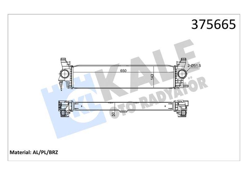 TURBOSARJ RADYATORU MERCEDES VITO W447 14> - KALE - OEM A4475010501