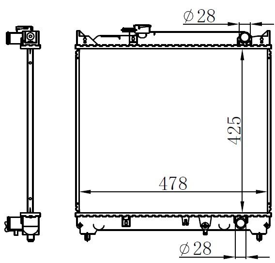 RADYATOR BRAZİNG MT(425X488X26)VİTARA 1.6İ 88- 64155 - ORIS - OEM 17700