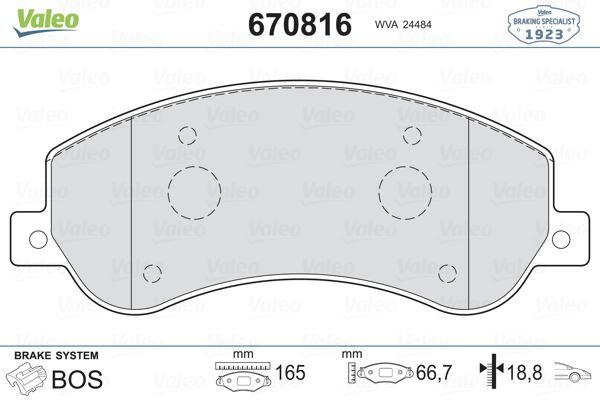 ON FREN BALATASI TRANSIT V348 06>14 A.CEKER 11 /> VW AMAROK 2.0TDI 10> (FİŞLİ) - VALEO - OEM 6C112K021B9A