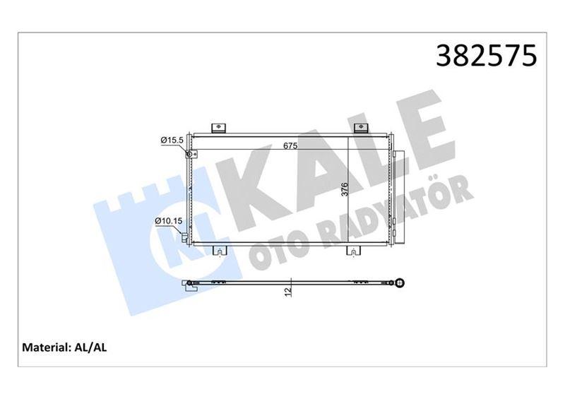 HONDA CIVIC X (FC) 1.6İ-DTEC 16=> KURUTUCU İLE [BRAZING AL/AL] [675X376X12] KLİMA RADYATÖRÜ - KALE - OEM 80100TGNG01