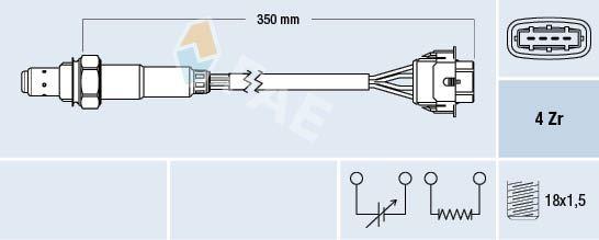 OKSİJEN SENSÖRÜ ASTRA G-CORSA C-MERIVA A-VECTRA C-ZAFIRA 1.4-1.6 16V (98-05) Z14XE-Z16XE - FAE - OEM 93189975