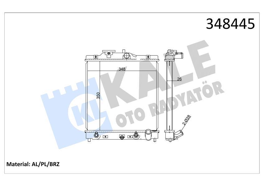 RADYATOR CIVIC V VI-HR-V (95+) (MT) AL PL BRZ - KALE - OEM 19010-P01-003