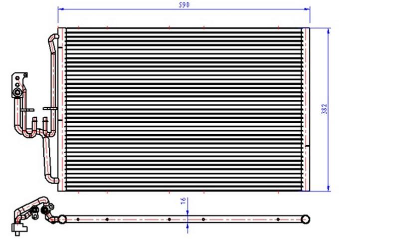 KLİMA KONDENSERİ CORSA C-COMBO 1.0-1.2-1.4-1.6 01=> (588x381x16) - ORIS - OEM 93175776