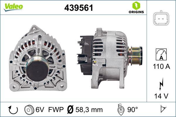 ALTERNATÖR 14V 110A RENAULT CLIO II 01> KANGOO 01> MEGANE II 02> SCENIC II 02> LOGAN 06> DUSTER 10> SANDERO 08> 1.5dCi 1.6 - VALEO - OEM 7711368356