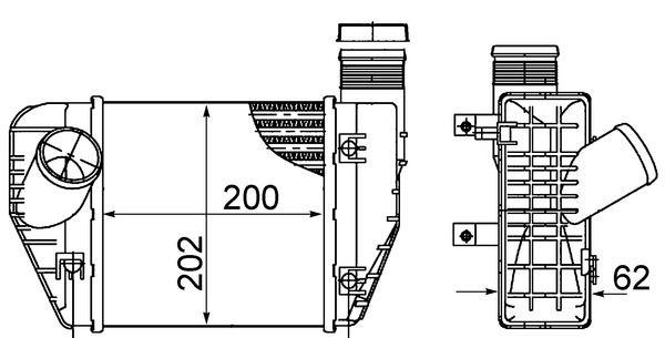 TURBO RADYATÖRÜ (INTERCOOLER) A6 (4F5. C6) (200x202x62) - MAHLE - OEM 4F0145805AD