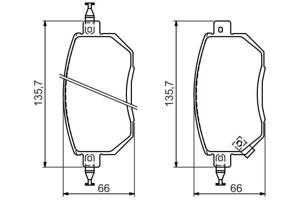 DİSK BALATA - ÖN - [WVA 24056] - [136.6X65.9X15.5 MM] - BOSCH - OEM INF41060CA090