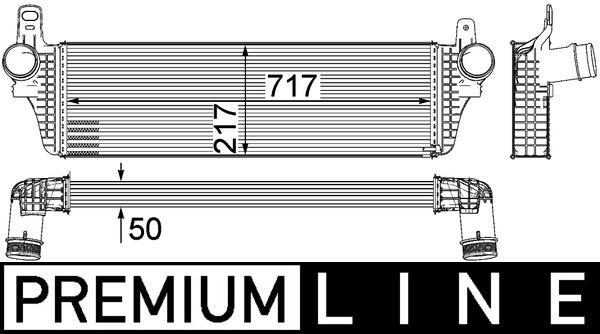 TURBO RADYATÖRÜ (INTERCOOLER) VW TRANSPORTER T5 (AL-PL-BRZ) (717x217x50) - MAHLE - OEM 7E0145804A
