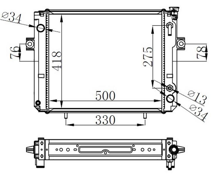 RADYATOR BRAZİNG AT(500X418X48)FORKLİFT — ORIS BFO471048 - ORIS