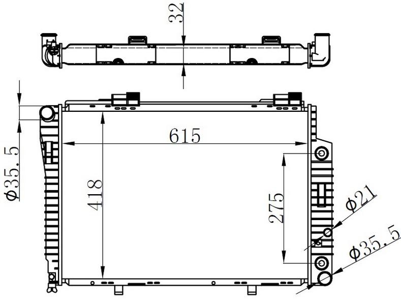 RADYATOR BRAZİNG AT(615X418X32)C-CLASS W202 C180/C200 93- - ORIS - OEM 2025002203